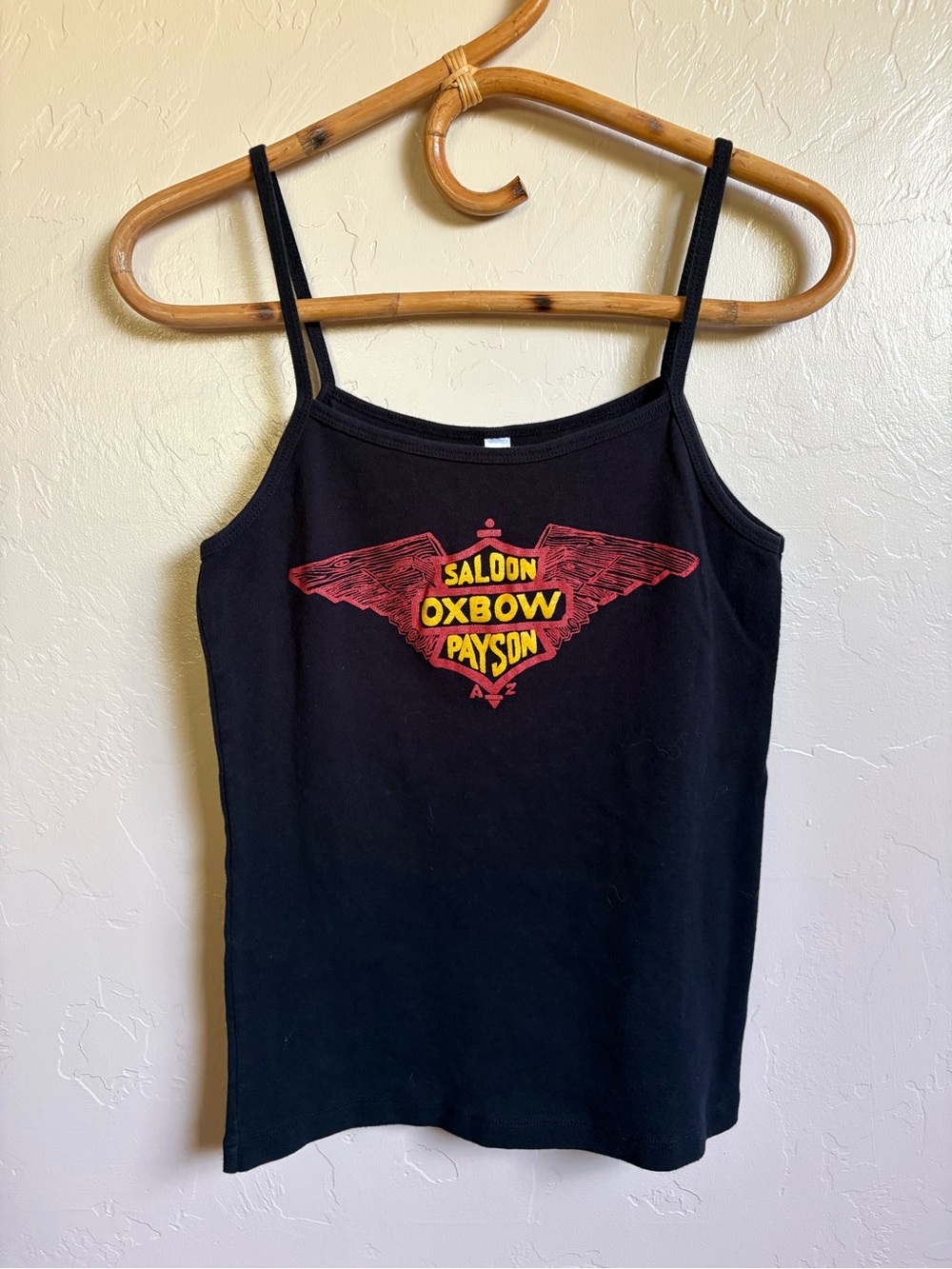 The Oxbow Saloon Payson Arizona Cami Camisole Tank Top Black Red Yellow Size XL